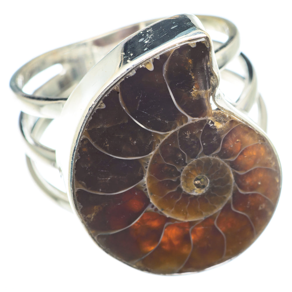 Ammonite Fossil Rings handcrafted by Anasilvercos - RING73764