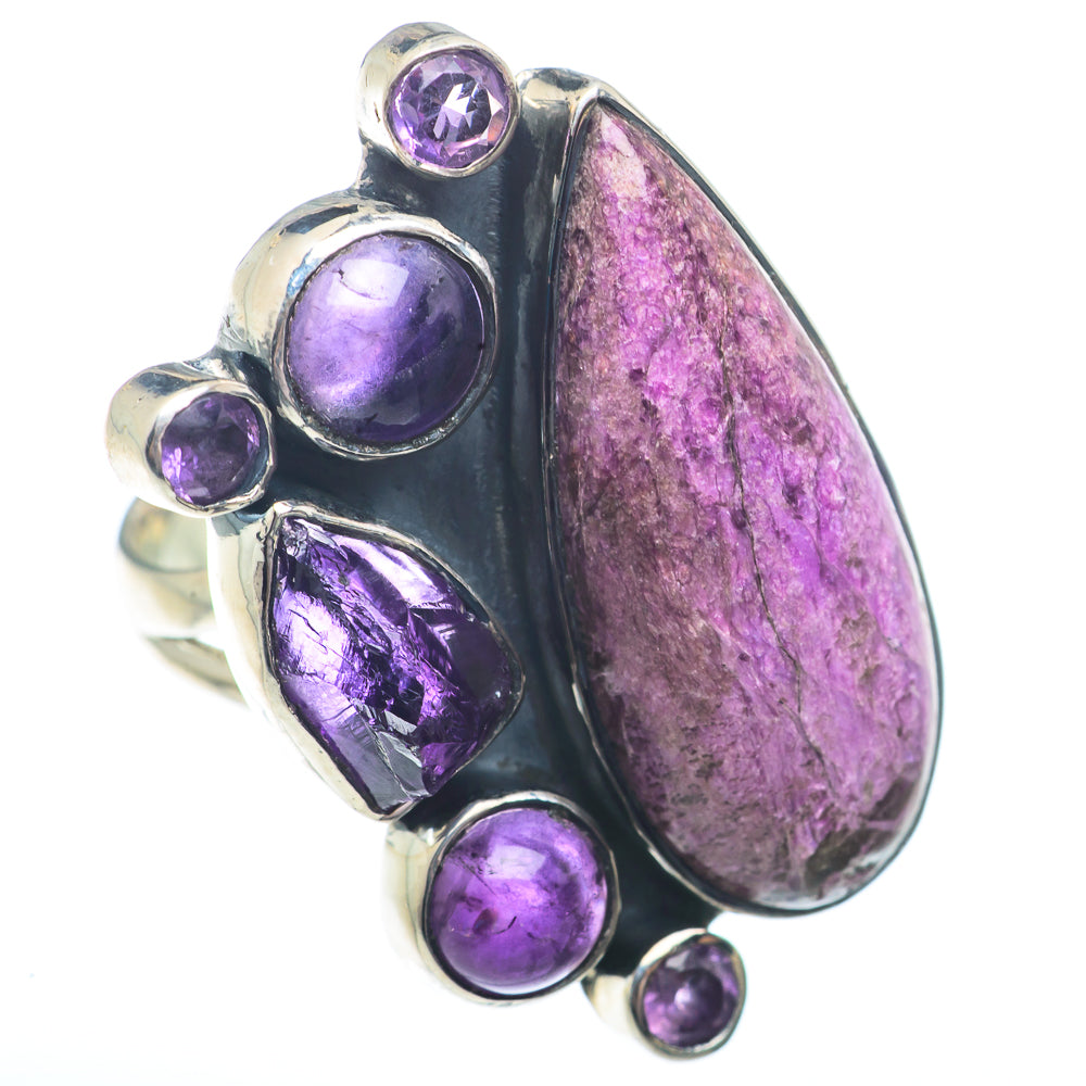 Stichtite, Amethyst Rings handcrafted by Anasilvercos - RING73768