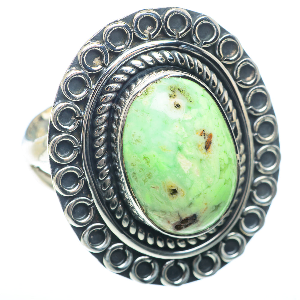 Lemon Chrysoprase Rings handcrafted by Anasilvercos - RING73786 - Photo 2
