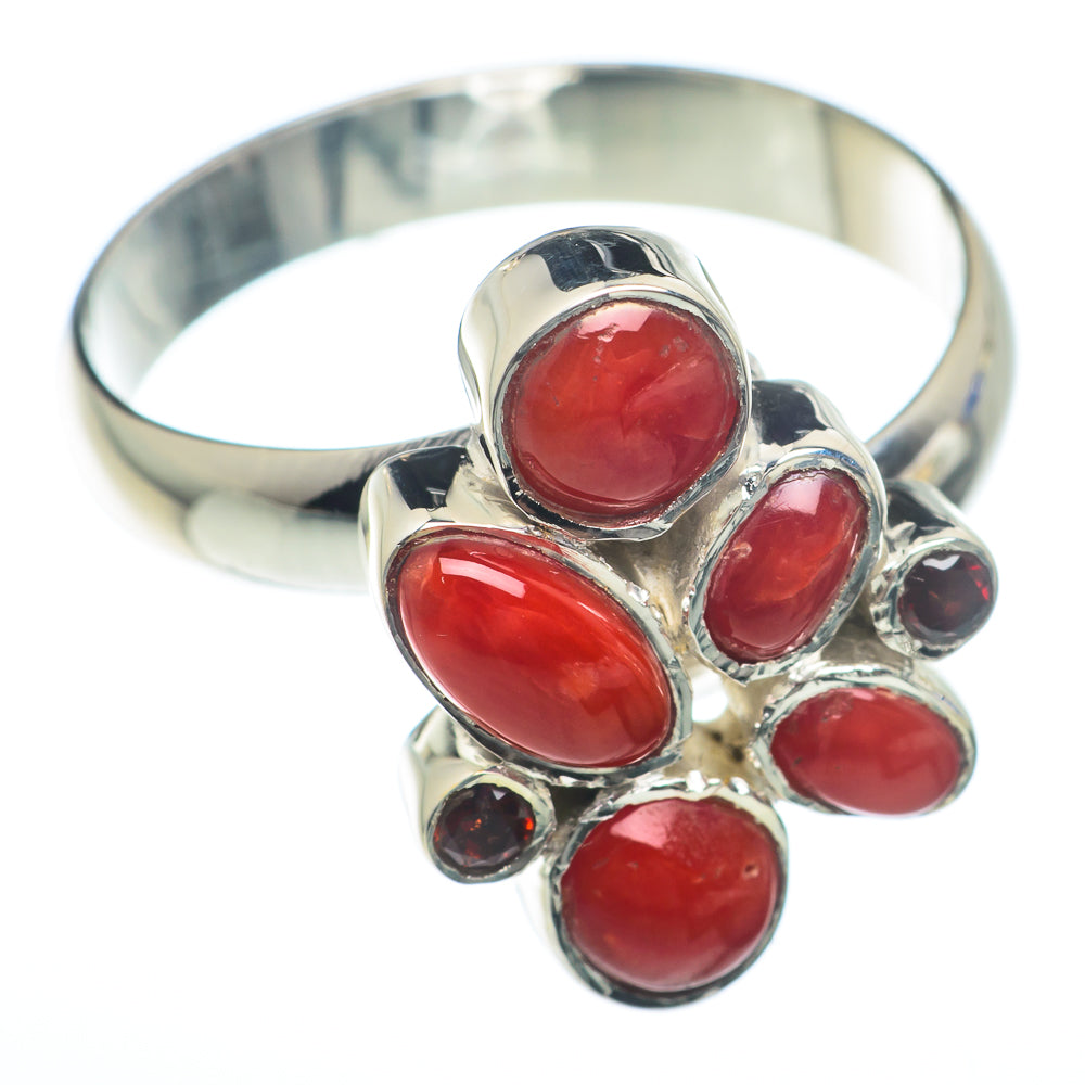 Red Coral Rings handcrafted by Anasilvercos - RING73842