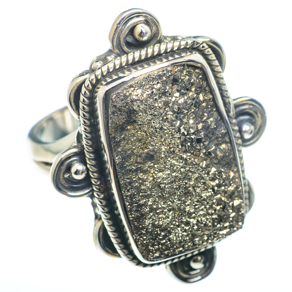 Spectro Pyrite Druzy Rings handcrafted by Anasilvercos - RING73846