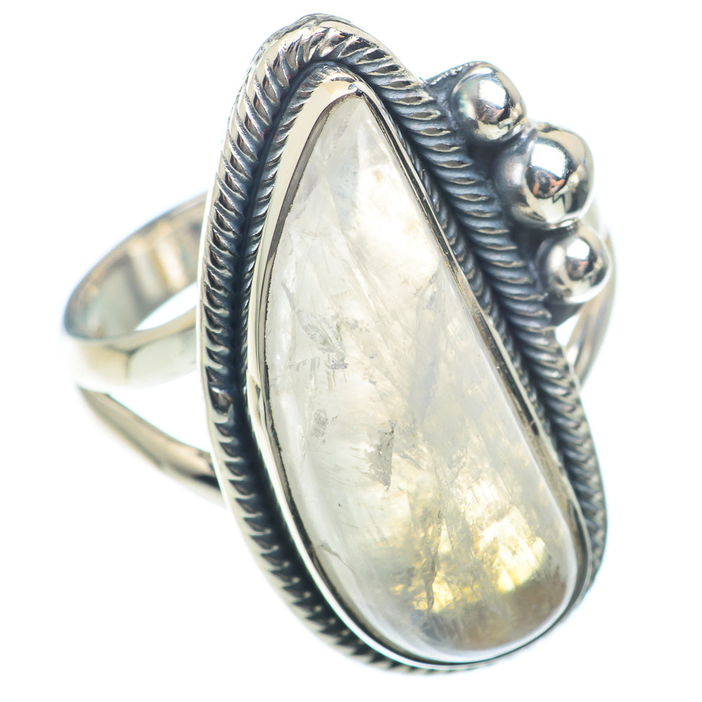 Rainbow Moonstone Rings handcrafted by Anasilvercos - RING73850