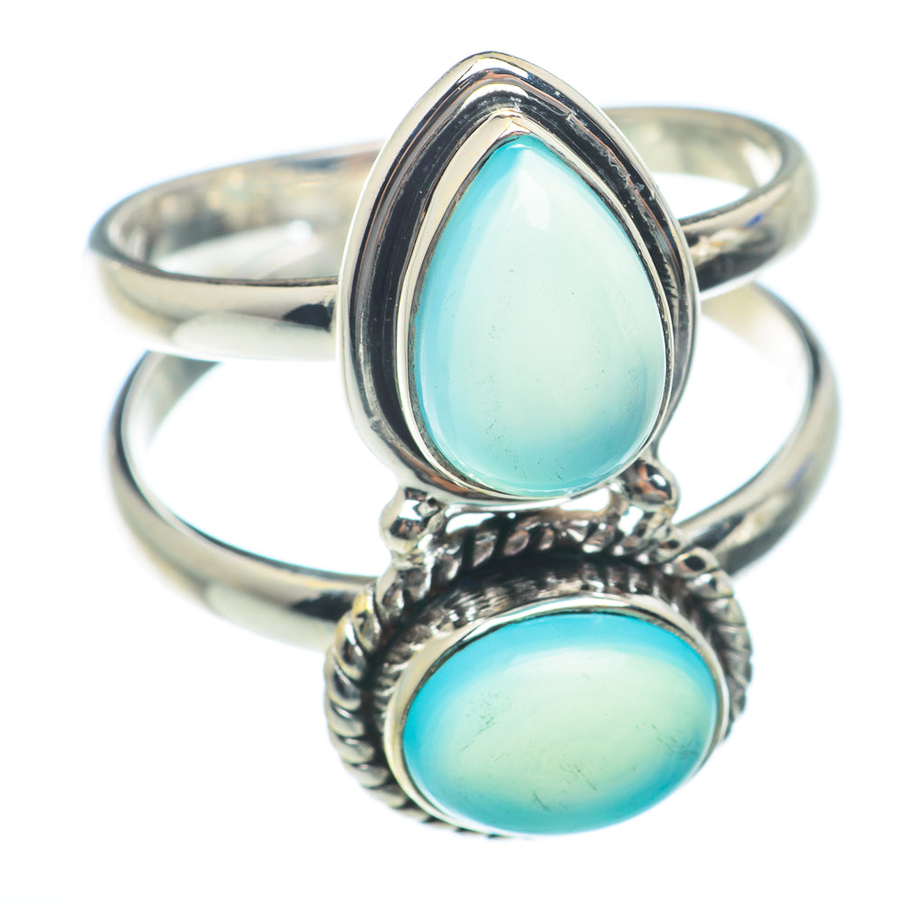 Aqua Chalcedony Rings handcrafted by Anasilvercos - RING73866