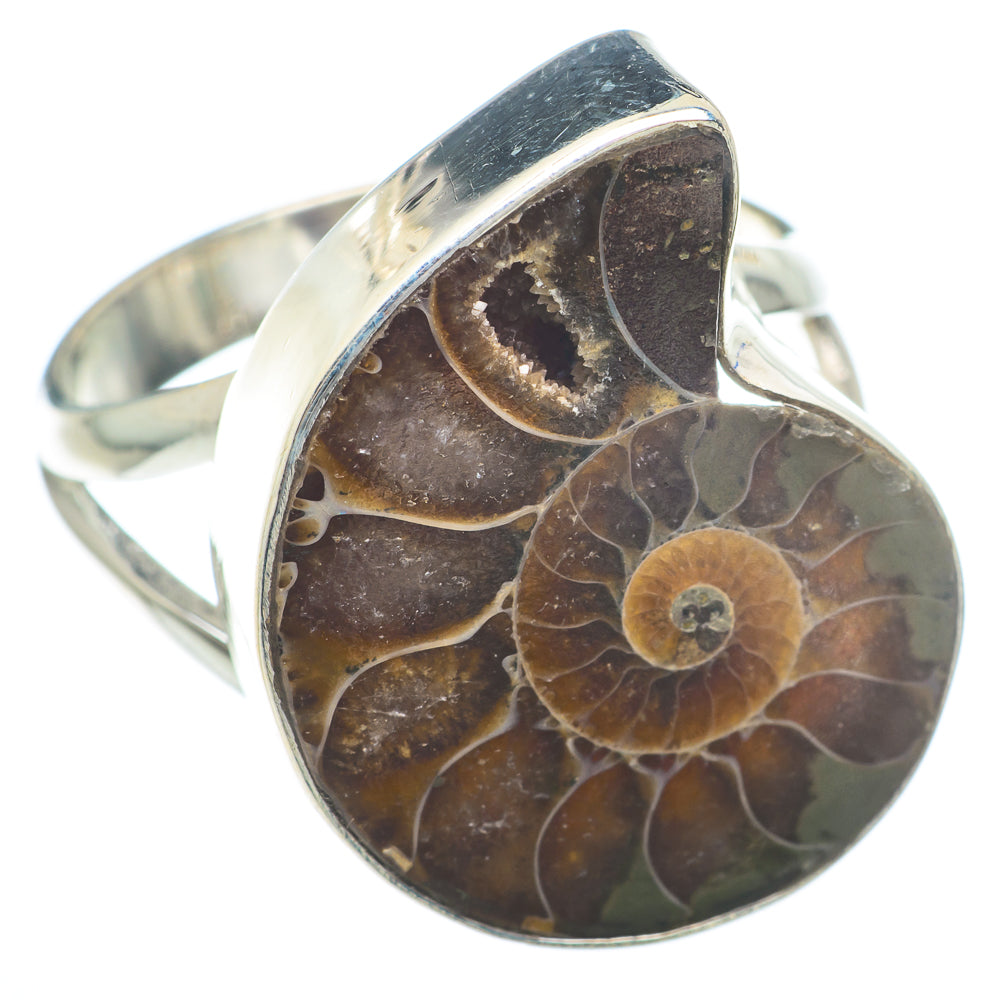 Ammonite Fossil Rings handcrafted by Anasilvercos - RING73874