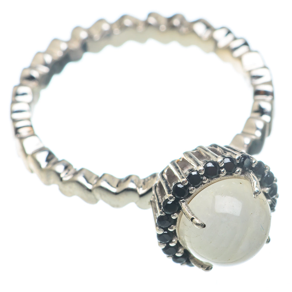 Rainbow Moonstone Rings handcrafted by Anasilvercos - RING73888