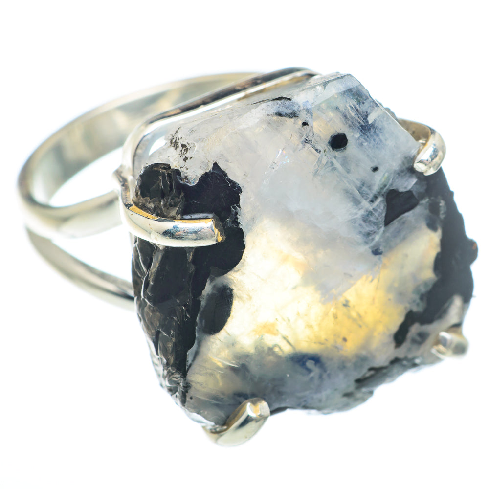 Rainbow Moonstone Rings handcrafted by Anasilvercos - RING73891