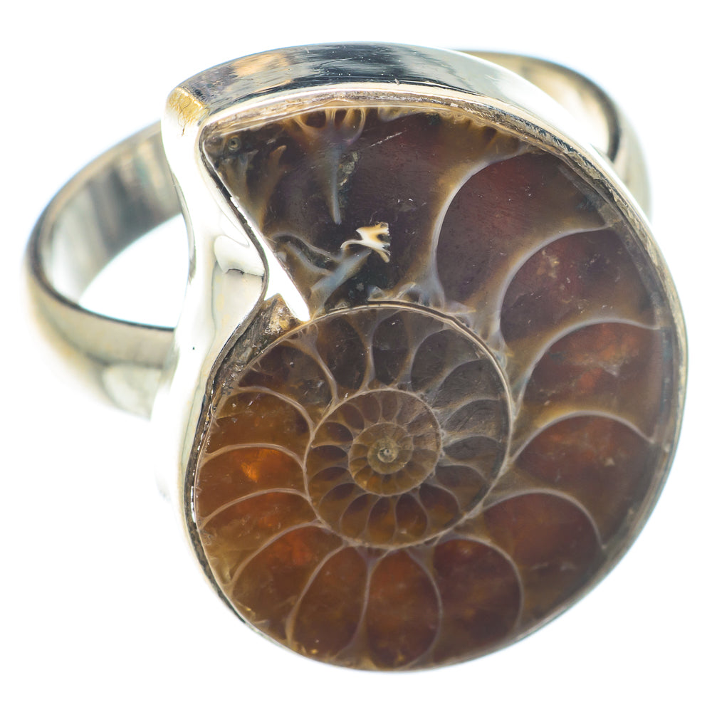 Ammonite Fossil Rings handcrafted by Anasilvercos - RING73916