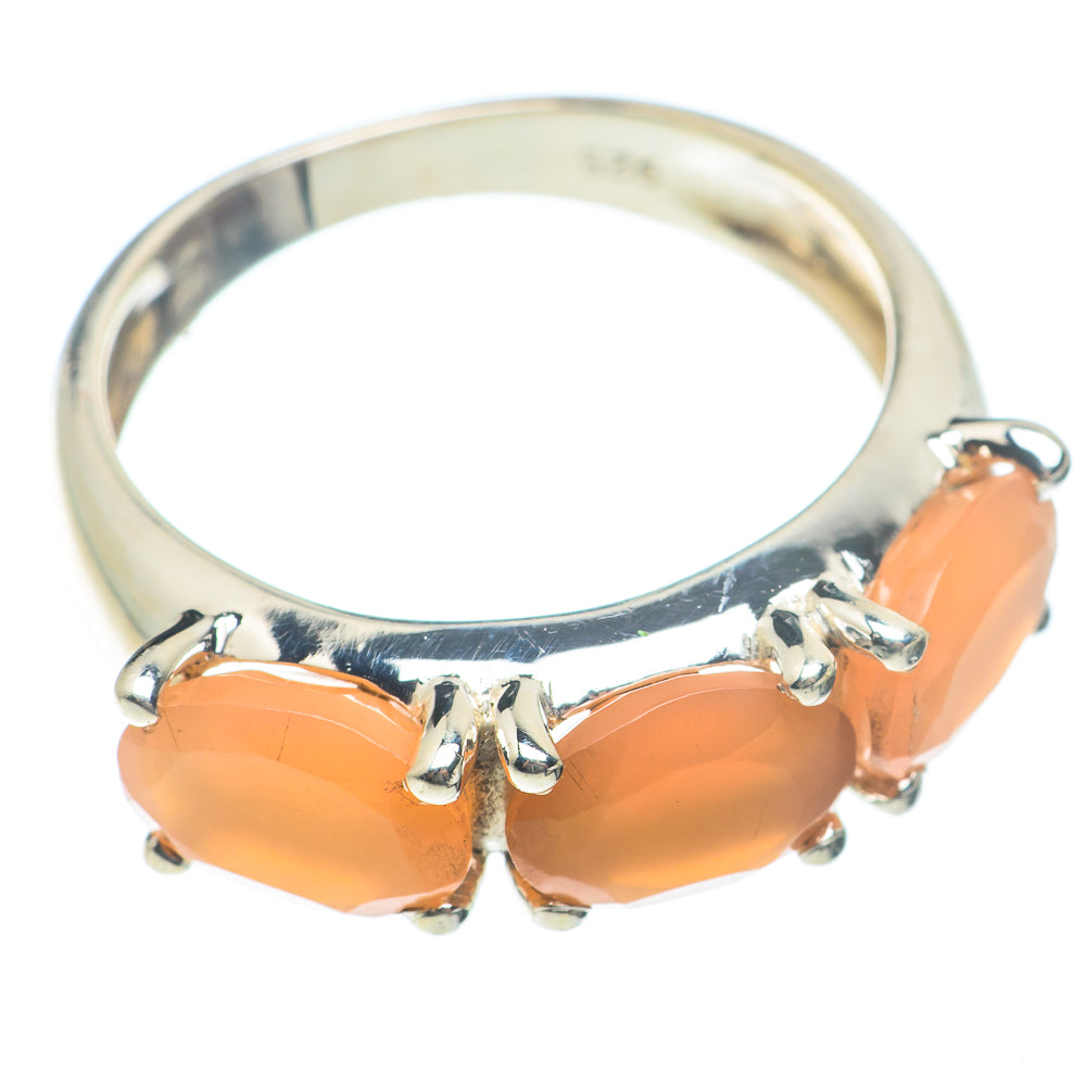 Peach Moonstone Rings handcrafted by Anasilvercos - RING73953