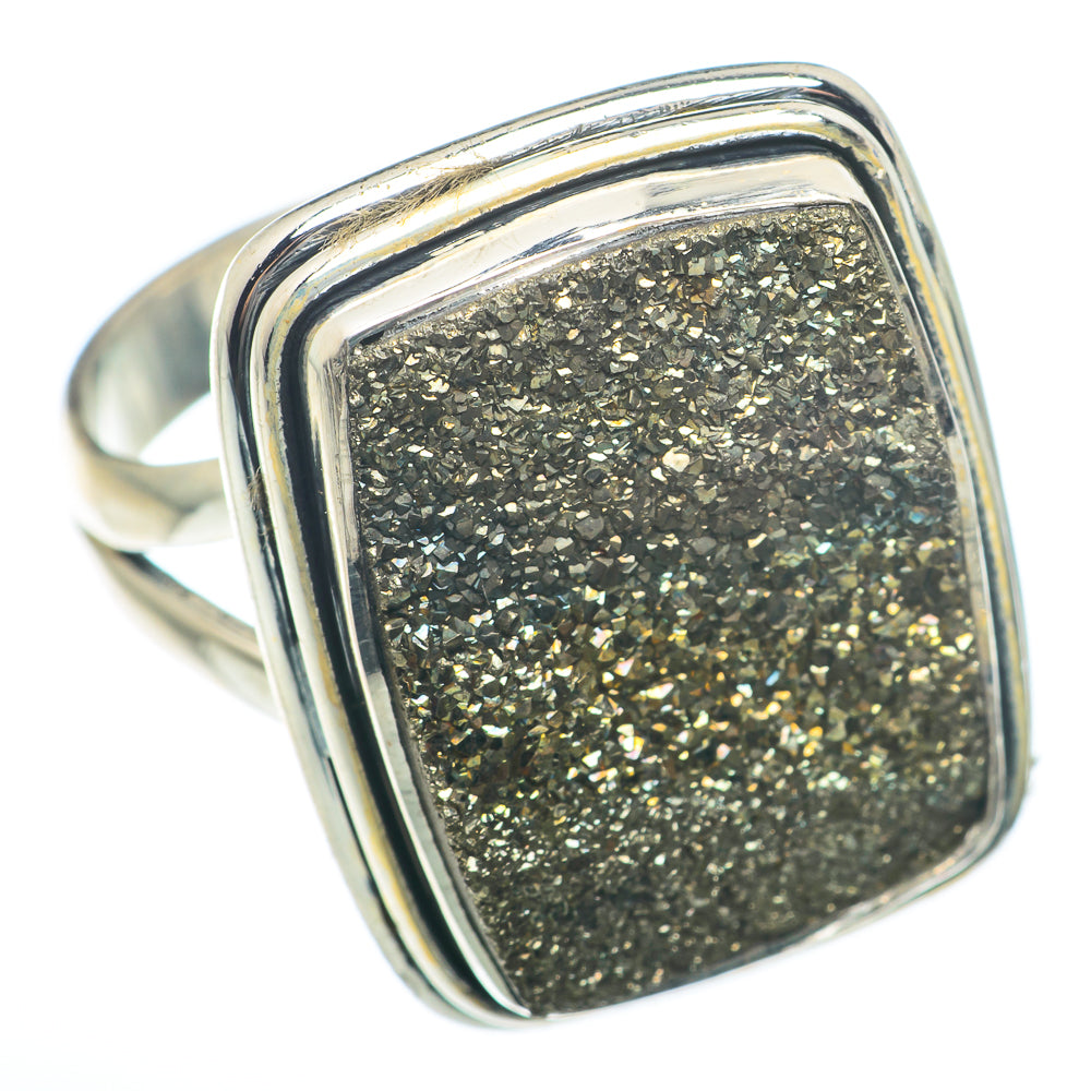 Spectro Pyrite Druzy Rings handcrafted by Anasilvercos - RING73963