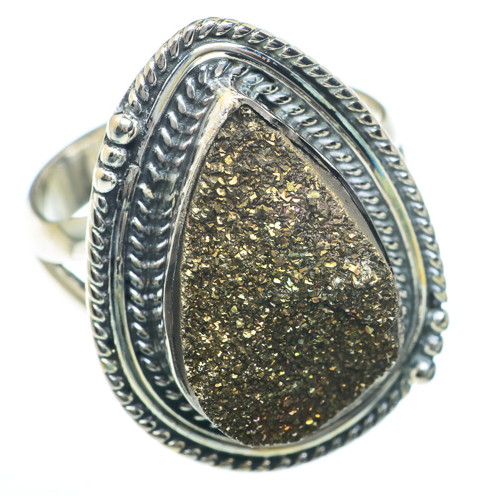 Spectro Pyrite Druzy Rings handcrafted by Anasilvercos - RING73964 - Photo 2