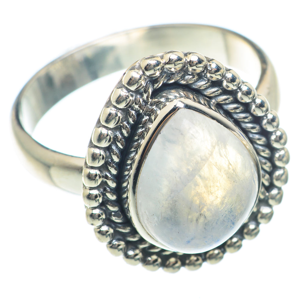 Rainbow Moonstone Rings handcrafted by Anasilvercos - RING73971