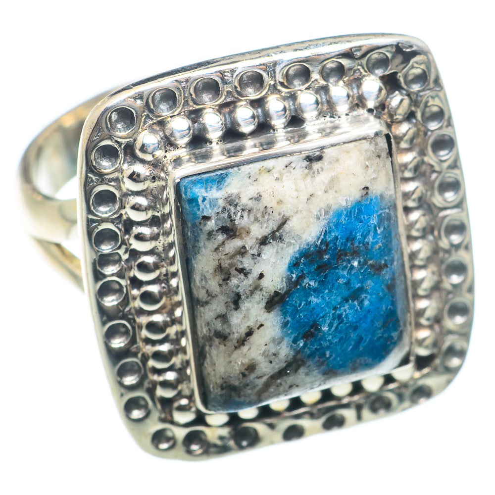 K2 Blue Azurite Rings handcrafted by Anasilvercos - RING73987