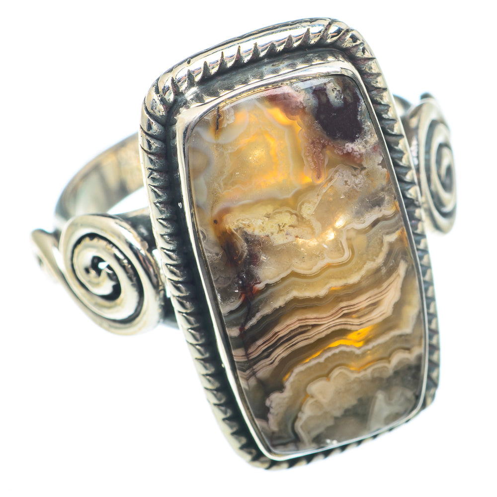 Laguna Lace Agate Rings handcrafted by Anasilvercos - RING73990
