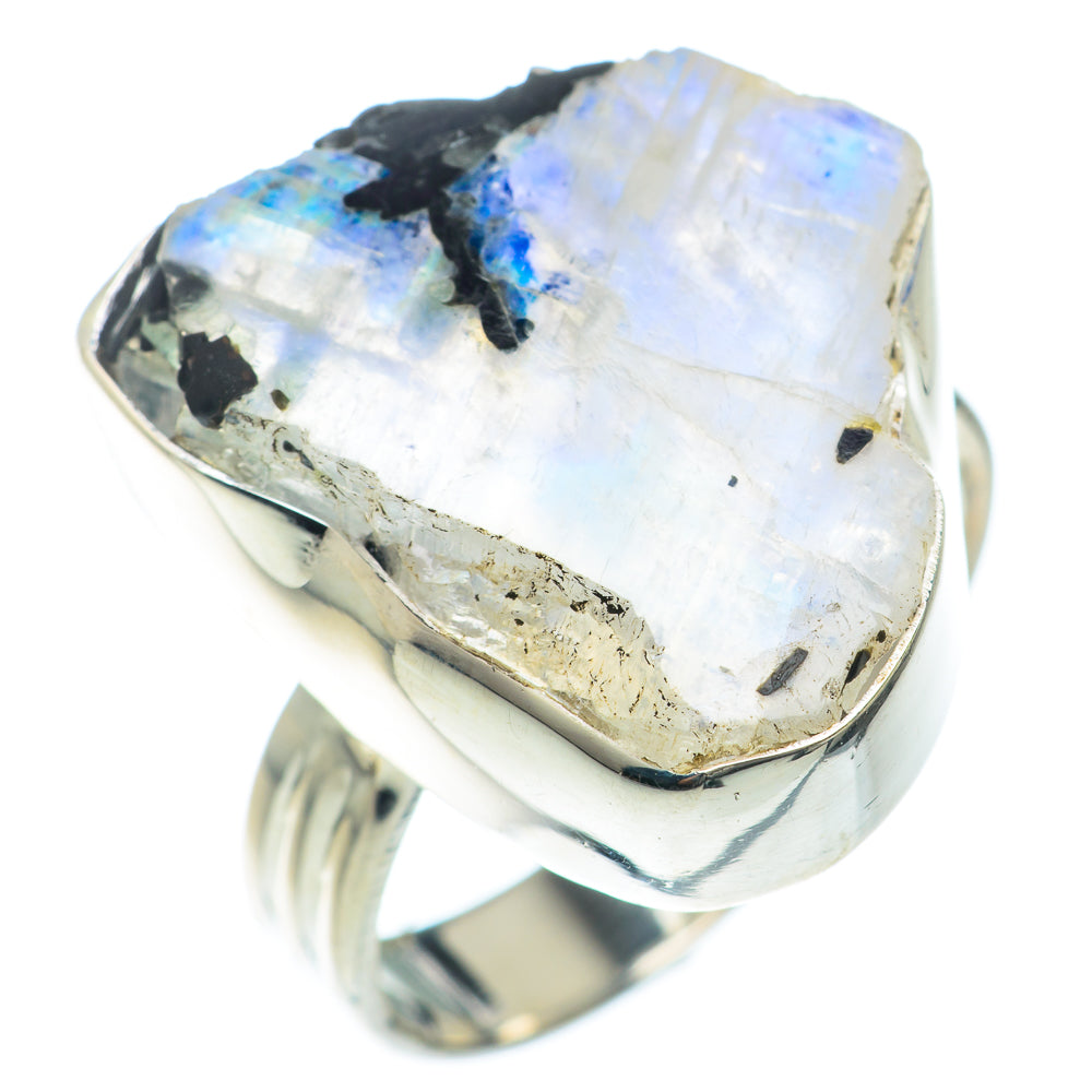 Rainbow Moonstone Rings handcrafted by Anasilvercos - RING74008