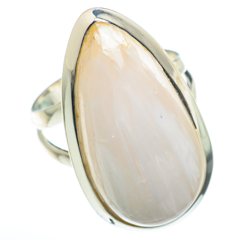 White Scolecite Rings handcrafted by Anasilvercos - RING74048