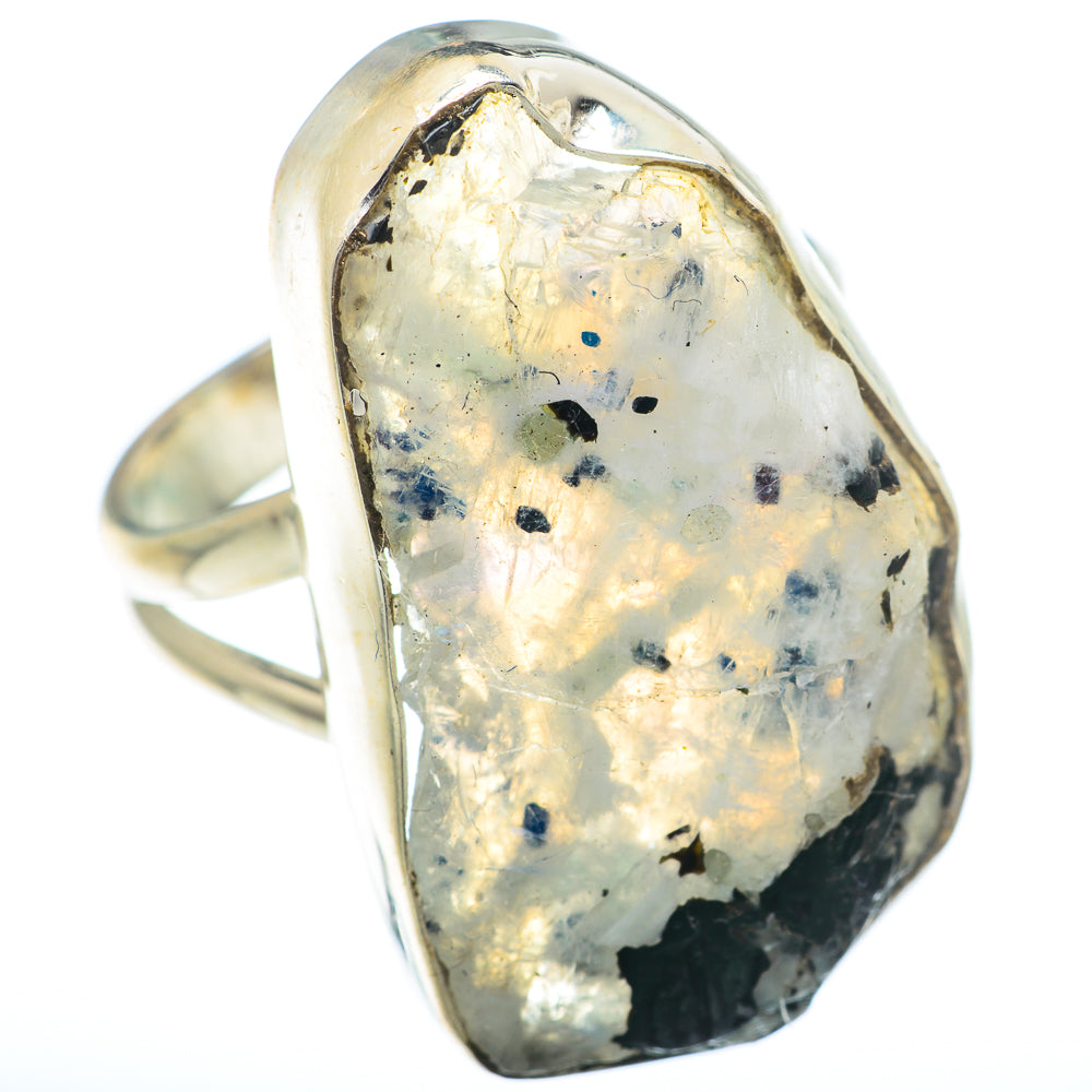 Rainbow Moonstone Rings handcrafted by Anasilvercos - RING74049