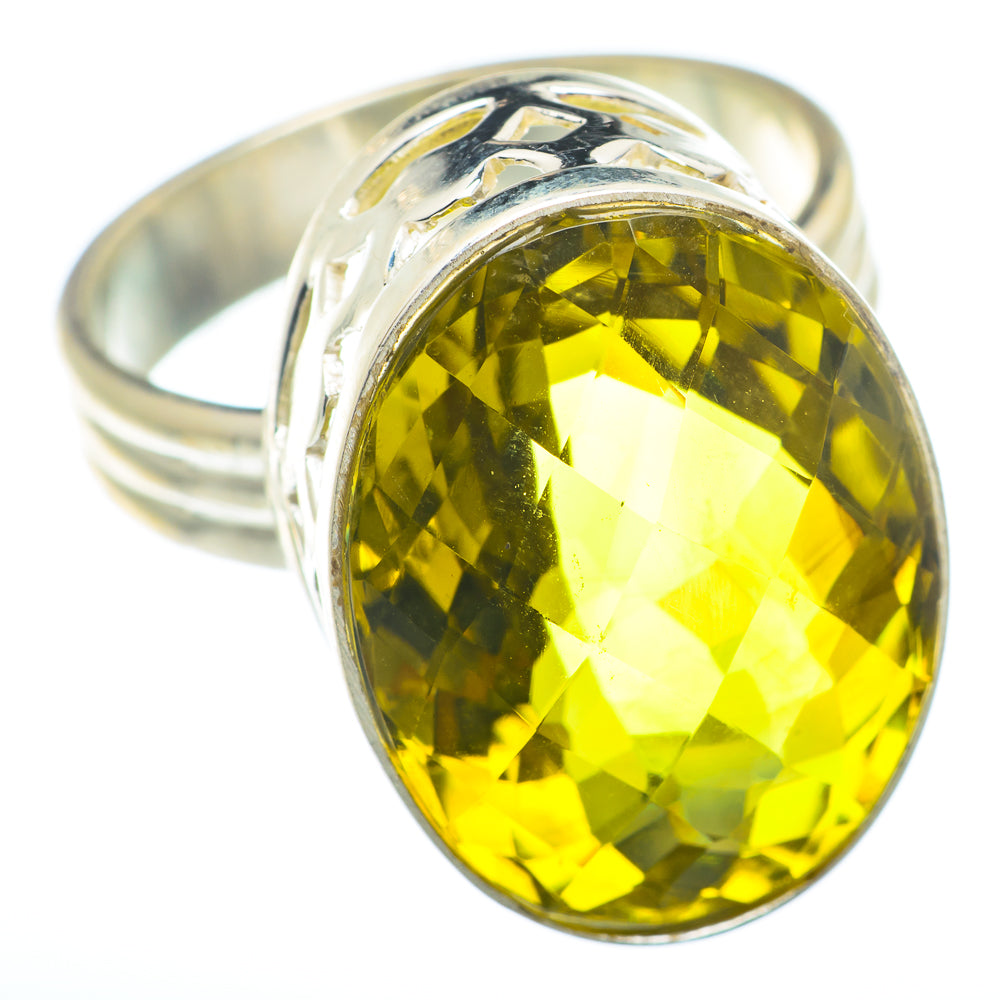 Olive Quartz Rings handcrafted by Anasilvercos - RING74055