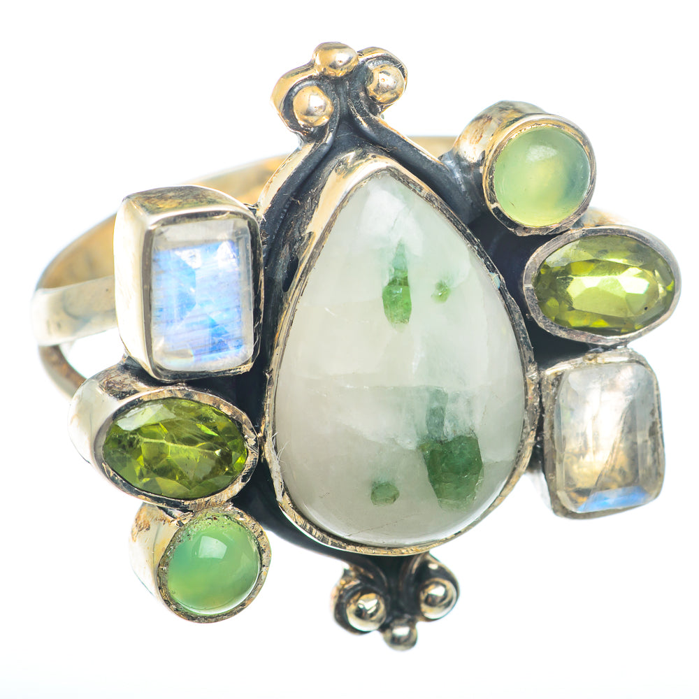 Green Tourmaline In Quartz Rings handcrafted by Anasilvercos - RING74088