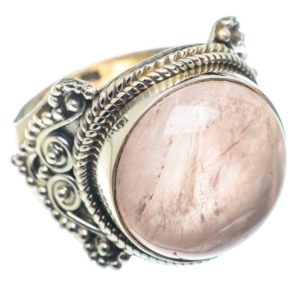 Rose Quartz Rings handcrafted by Anasilvercos - RING74119