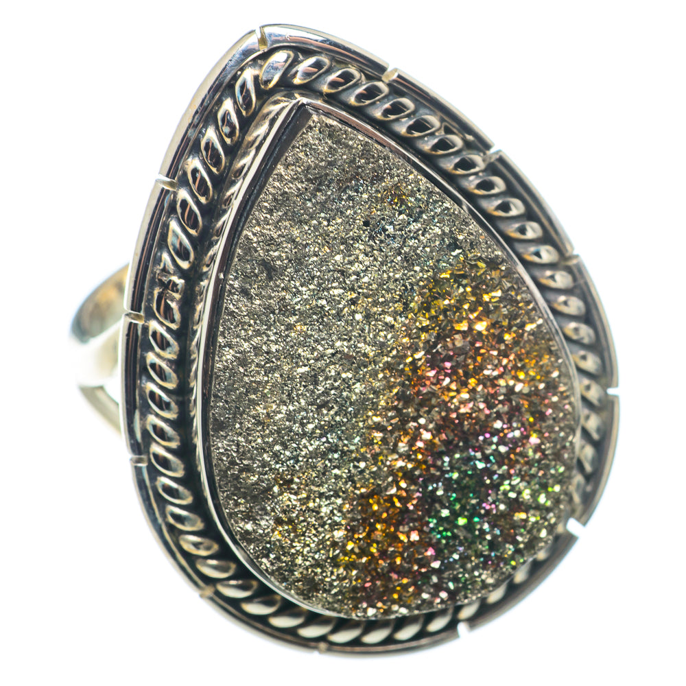 Spectro Pyrite Druzy Rings handcrafted by Anasilvercos - RING74167