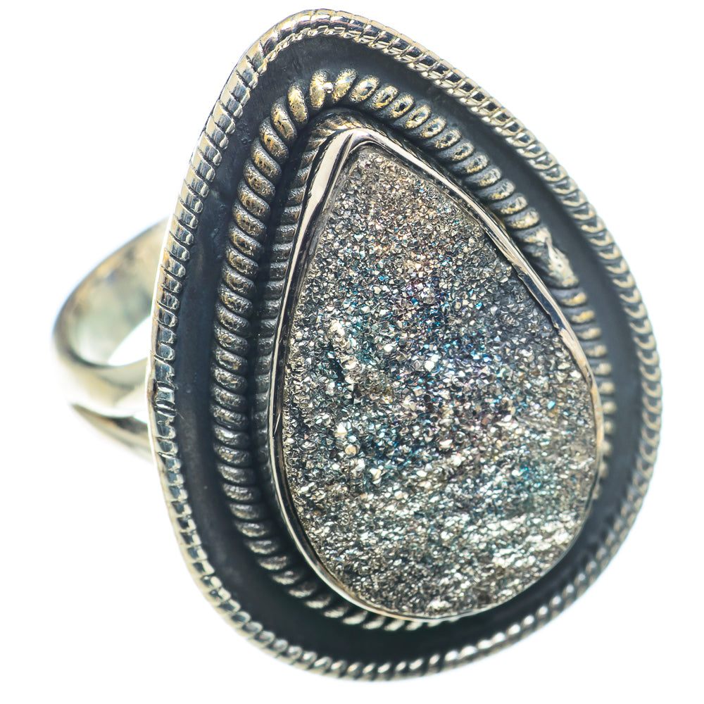 Spectro Pyrite Druzy Rings handcrafted by Anasilvercos - RING74168