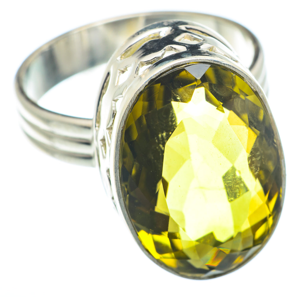 Olive Quartz Rings handcrafted by Anasilvercos - RING74181