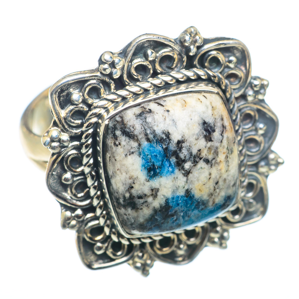 K2 Blue Azurite Rings handcrafted by Anasilvercos - RING74185