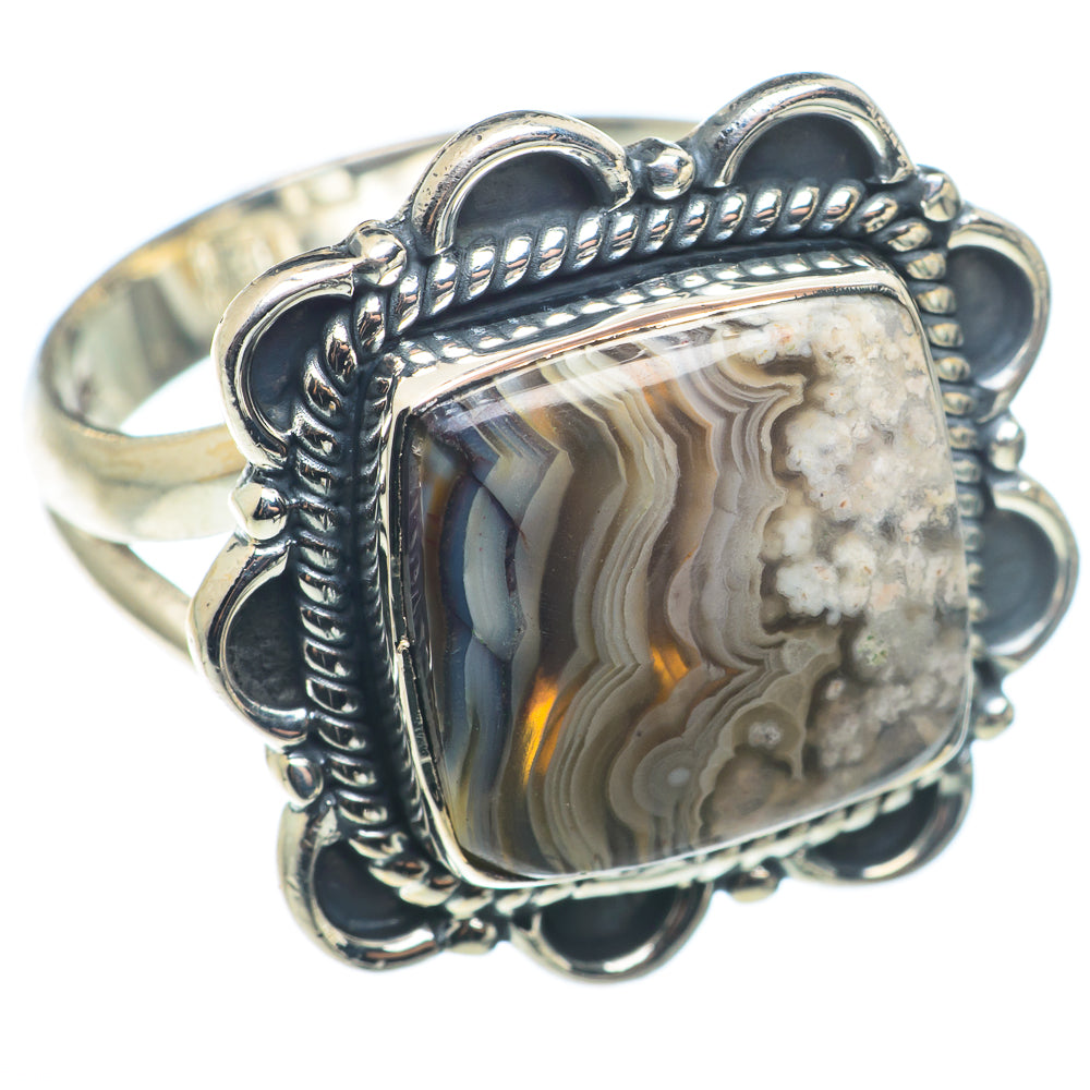Laguna Lace Agate Rings handcrafted by Anasilvercos - RING74196