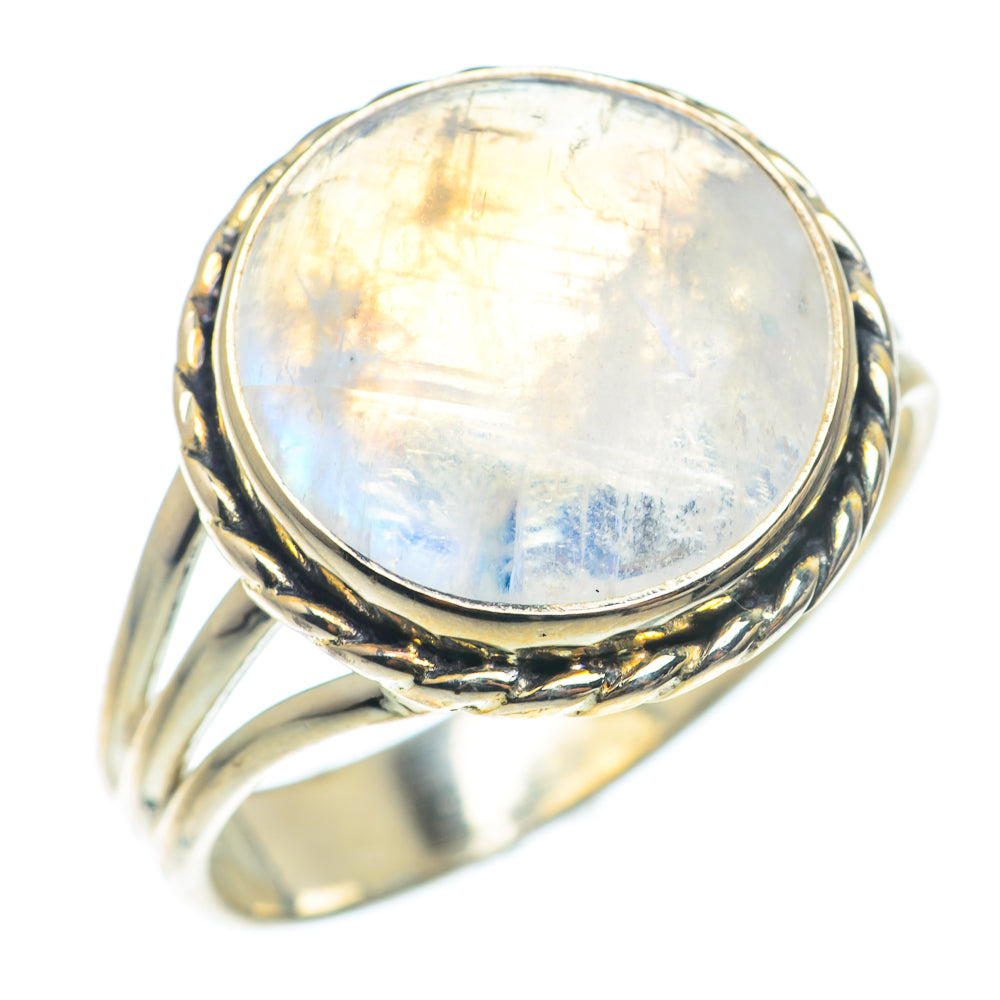 Rainbow Moonstone Rings handcrafted by Anasilvercos - RING74212