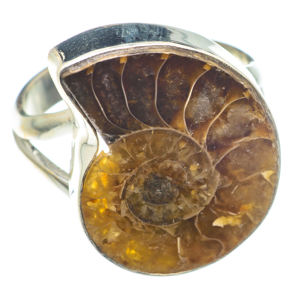 Ammonite Fossil Rings handcrafted by Anasilvercos - RING74238
