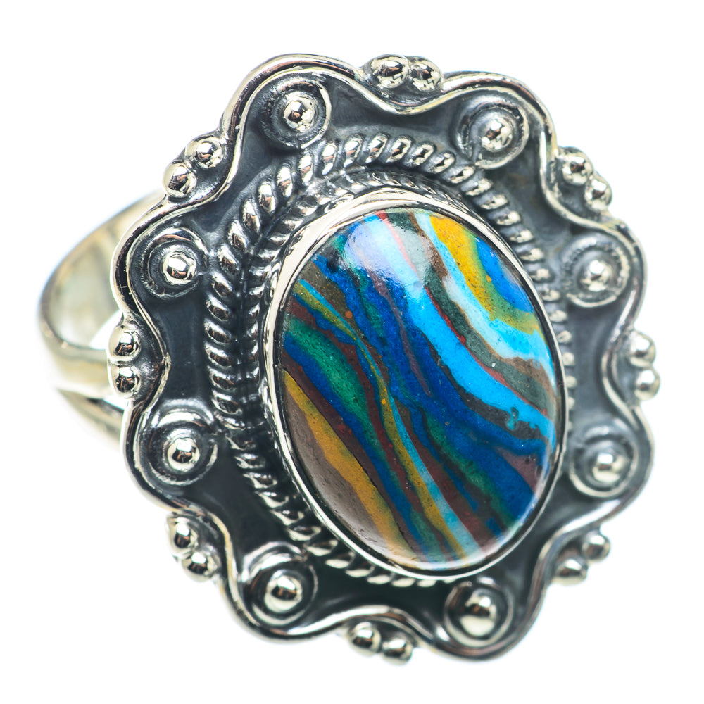 Rainbow Calsilica Rings handcrafted by Anasilvercos - RING74291