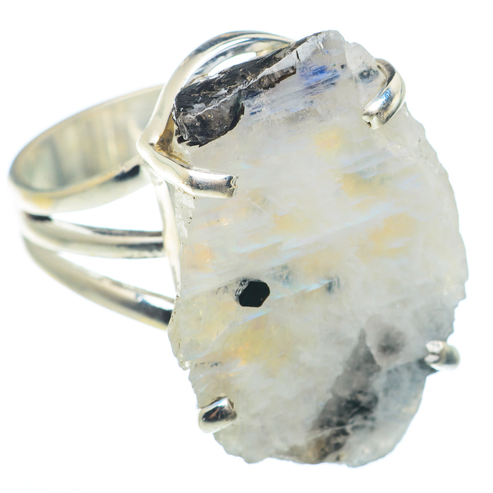 Rainbow Moonstone Rings handcrafted by Anasilvercos - RING74359