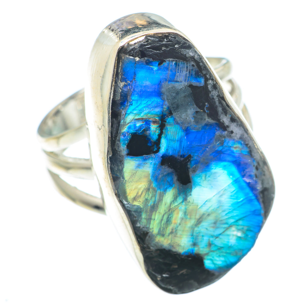 Rainbow Moonstone Rings handcrafted by Anasilvercos - RING74361