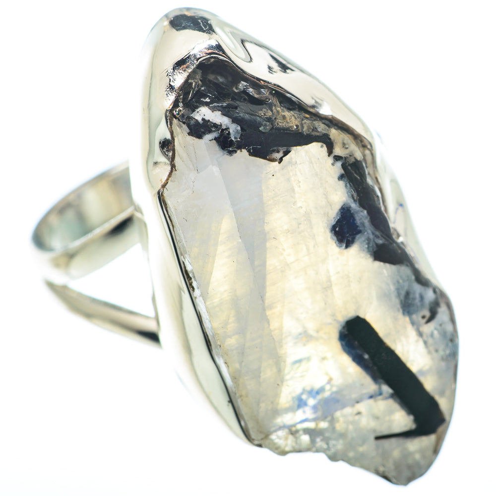 Rainbow Moonstone Rings handcrafted by Anasilvercos - RING74393