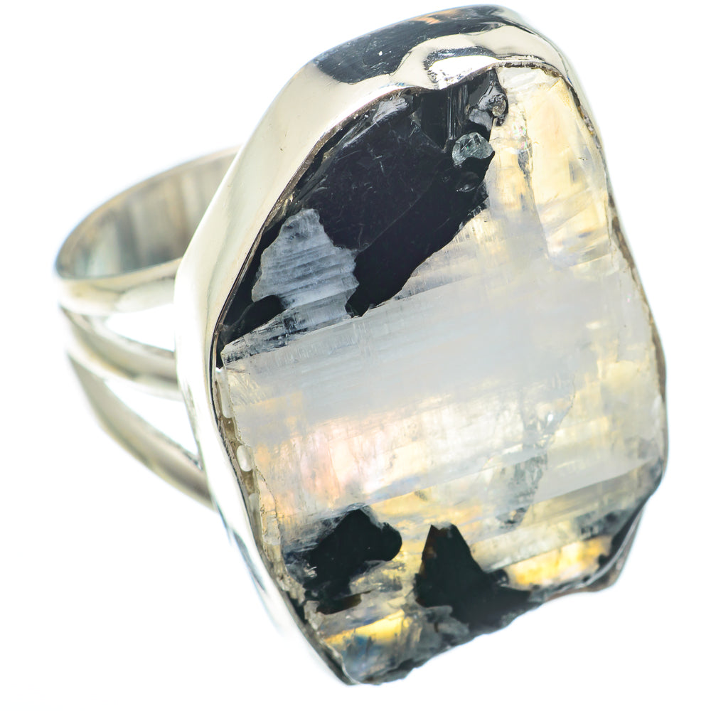 Rainbow Moonstone Rings handcrafted by Anasilvercos - RING74395