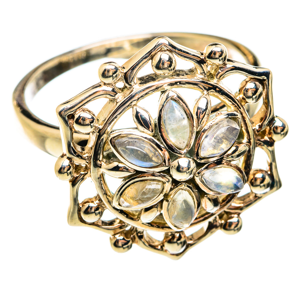 Rainbow Moonstone Rings handcrafted by Anasilvercos - RING74437