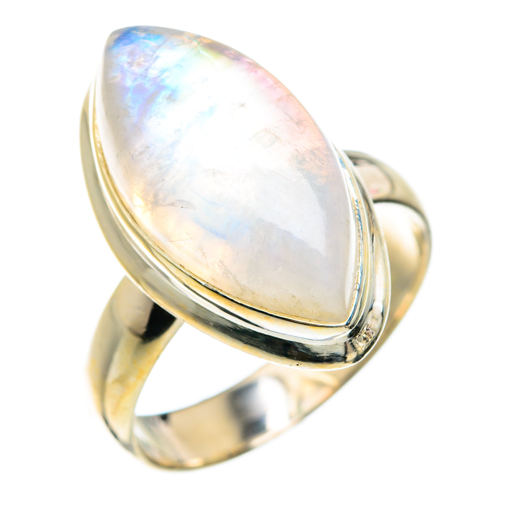 Rainbow Moonstone Rings handcrafted by Anasilvercos - RING74438
