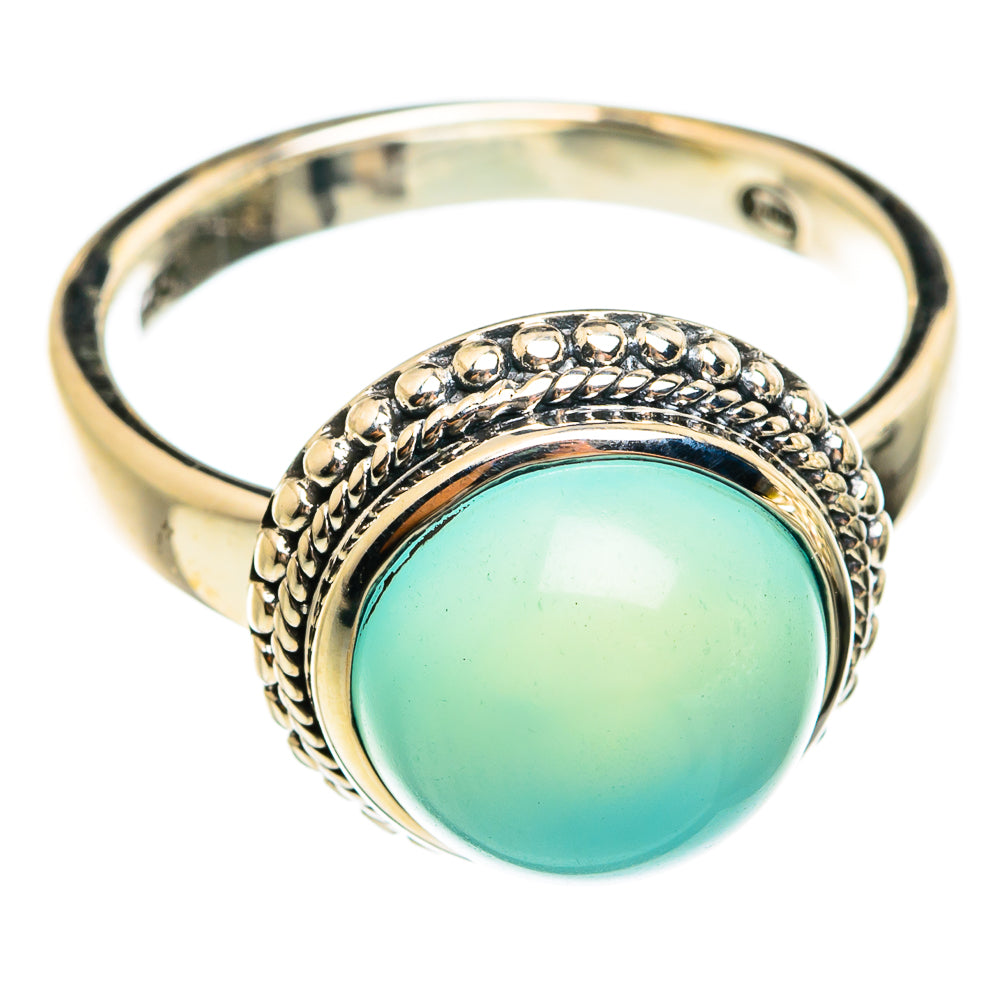 Aqua Chalcedony Rings handcrafted by Anasilvercos - RING74493