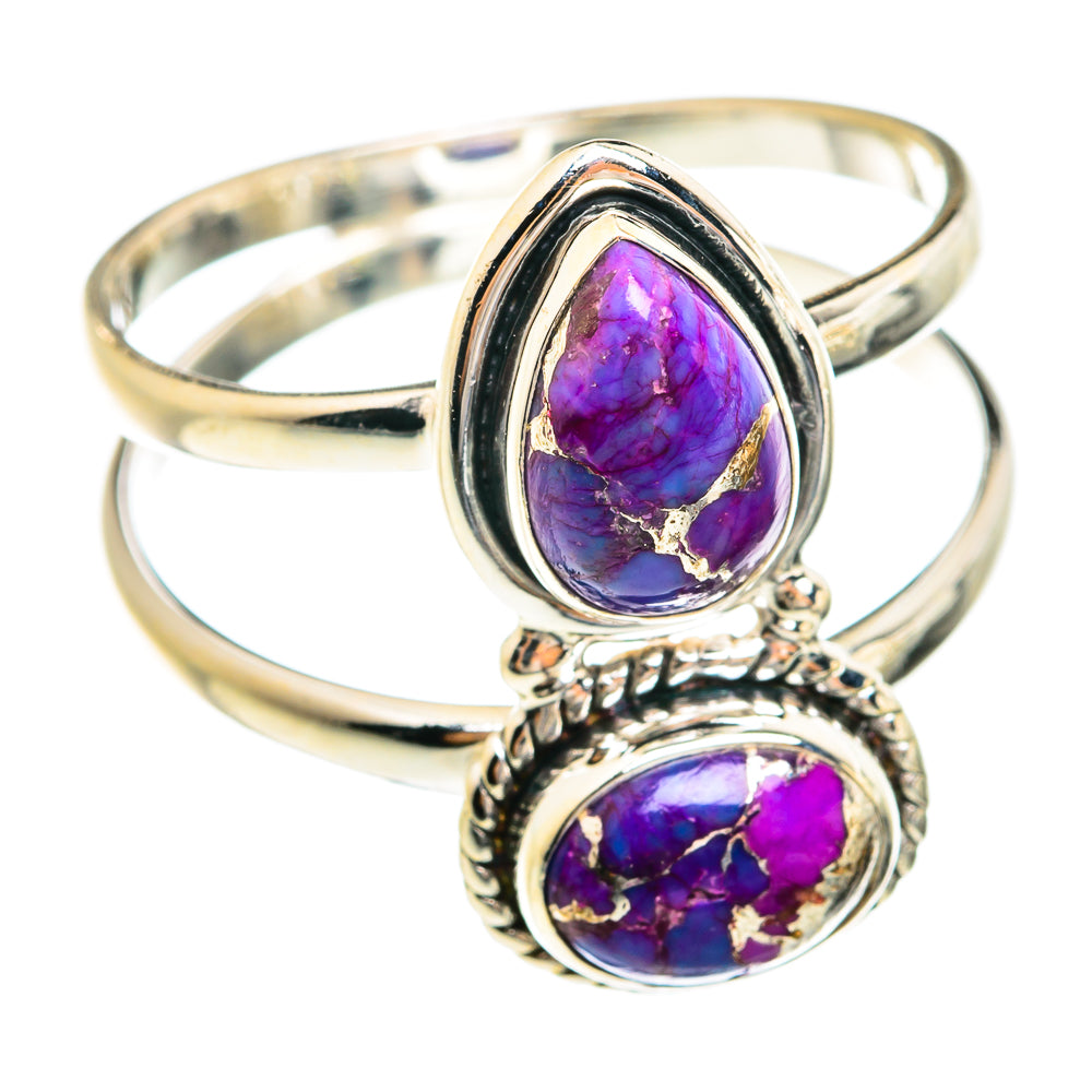 Purple Copper Composite Turquoise Rings handcrafted by Anasilvercos - RING74592