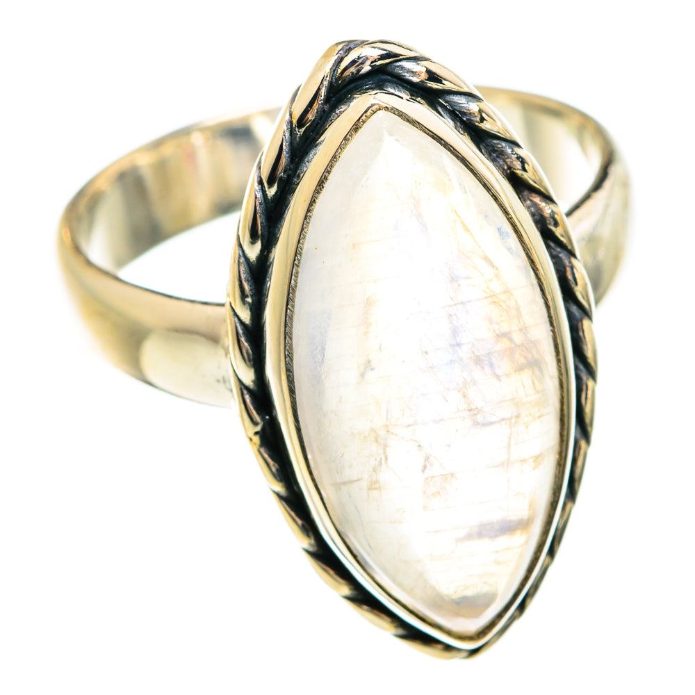 Rainbow Moonstone Rings handcrafted by Anasilvercos - RING74603