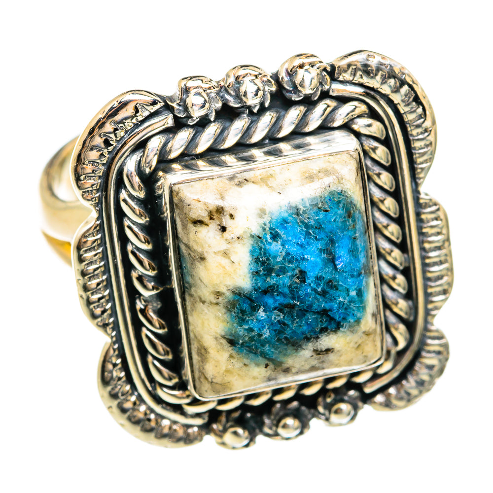 K2 Blue Azurite Rings handcrafted by Anasilvercos - RING74612