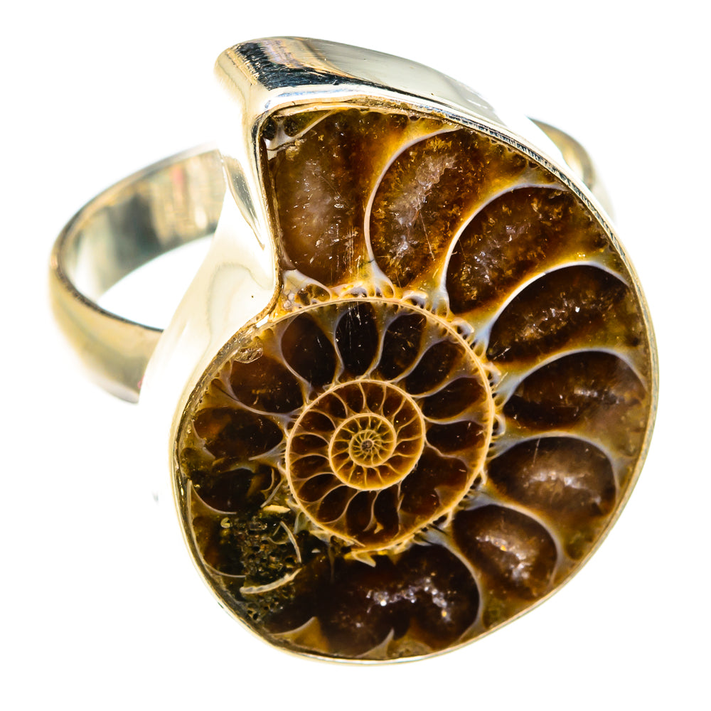 Ammonite Fossil Rings handcrafted by Anasilvercos - RING74619