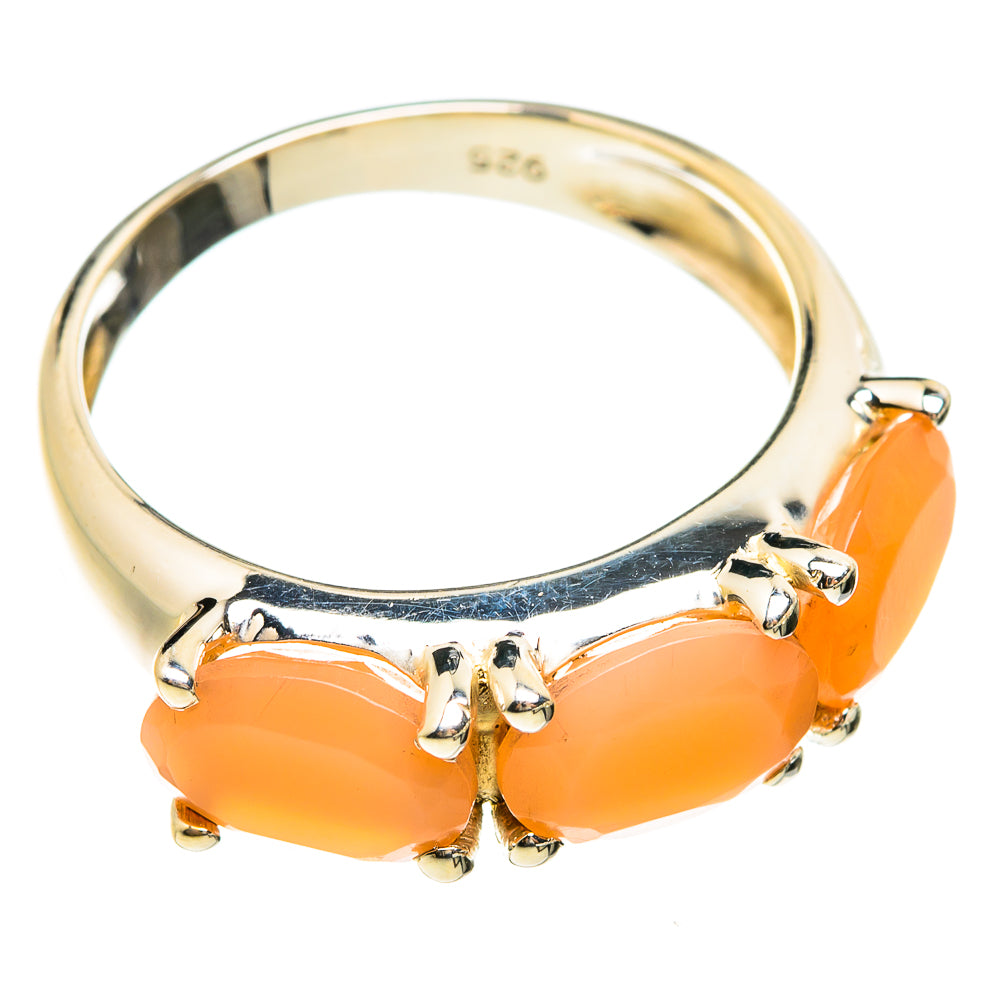 Peach Moonstone Rings handcrafted by Anasilvercos - RING74624