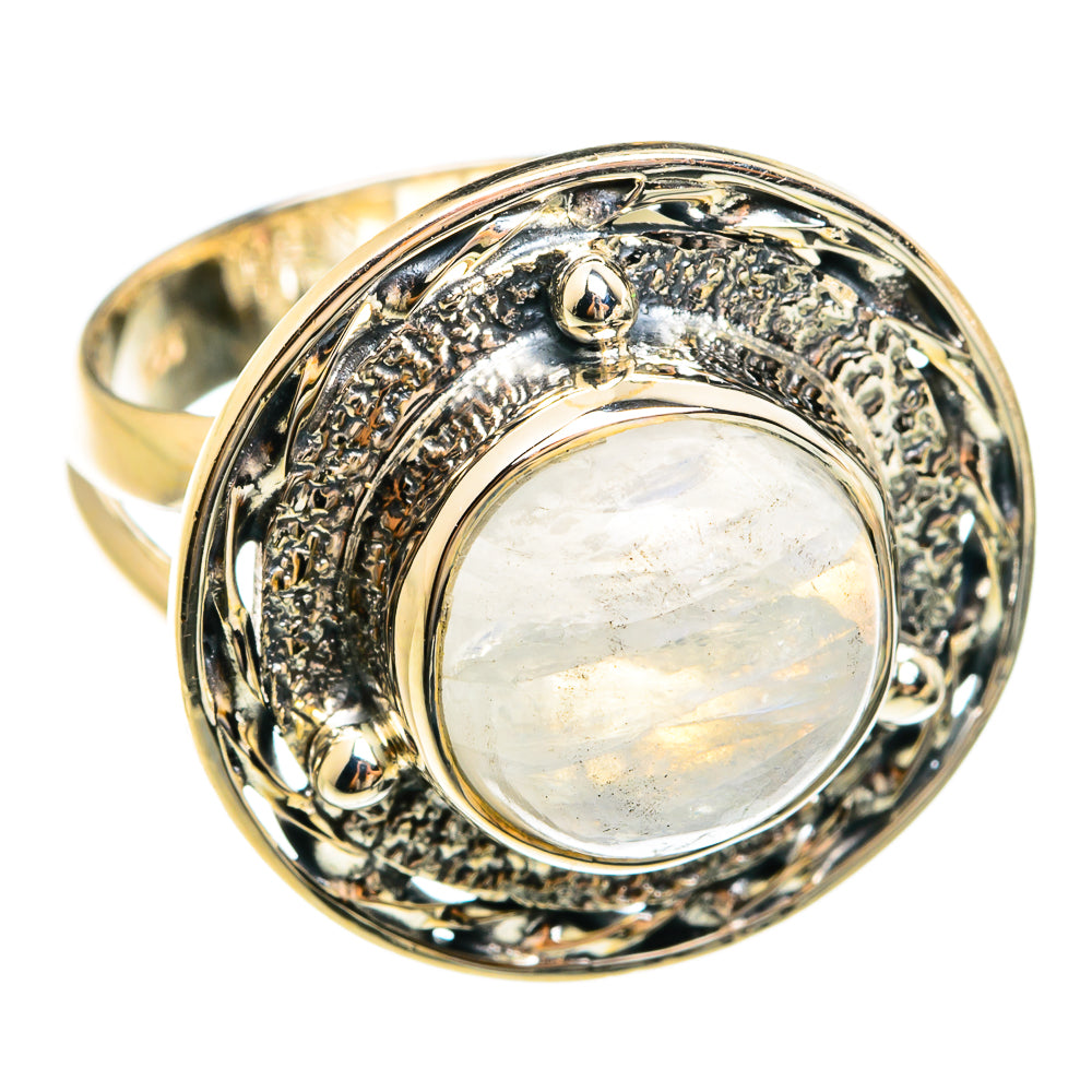 Rainbow Moonstone Rings handcrafted by Anasilvercos - RING74637