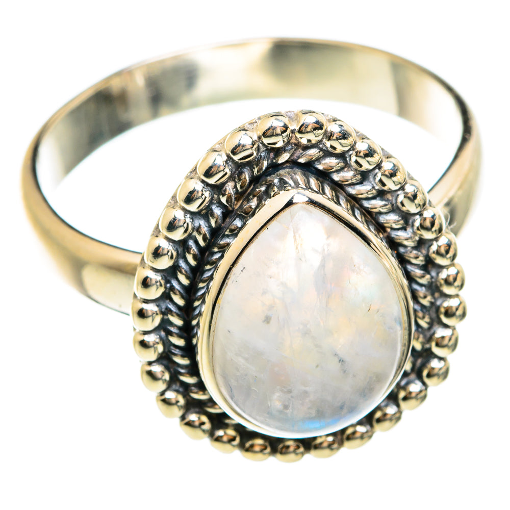 Rainbow Moonstone Rings handcrafted by Anasilvercos - RING74638