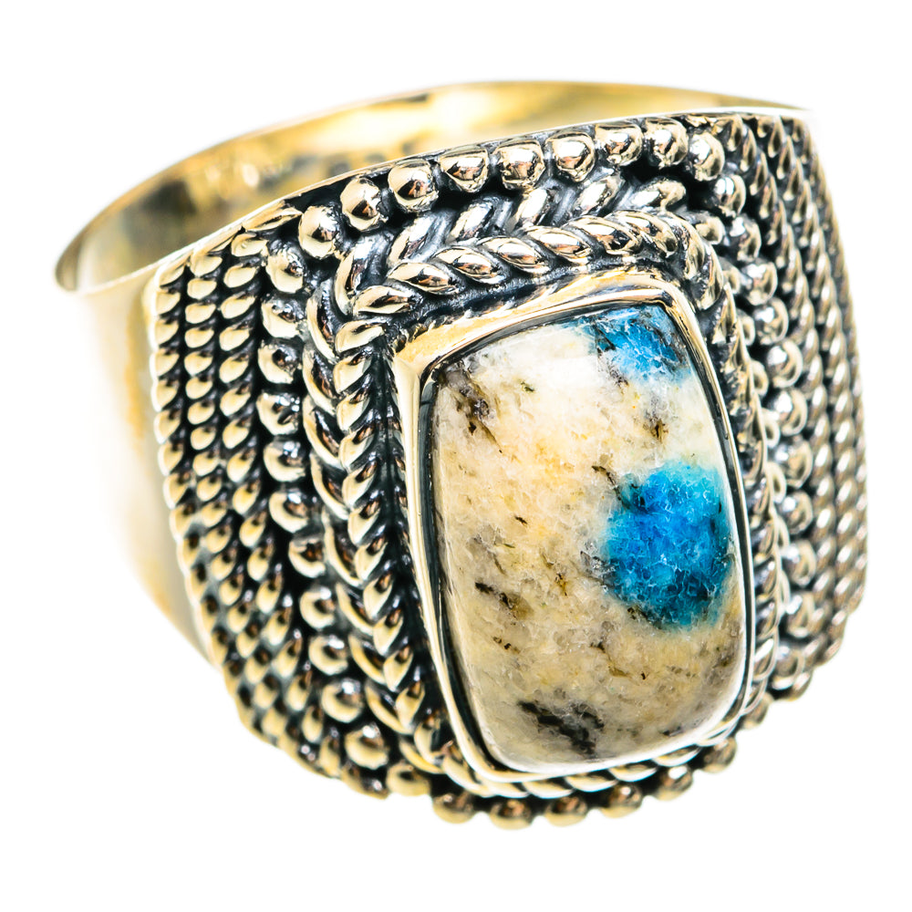 K2 Blue Azurite Rings handcrafted by Anasilvercos - RING74647