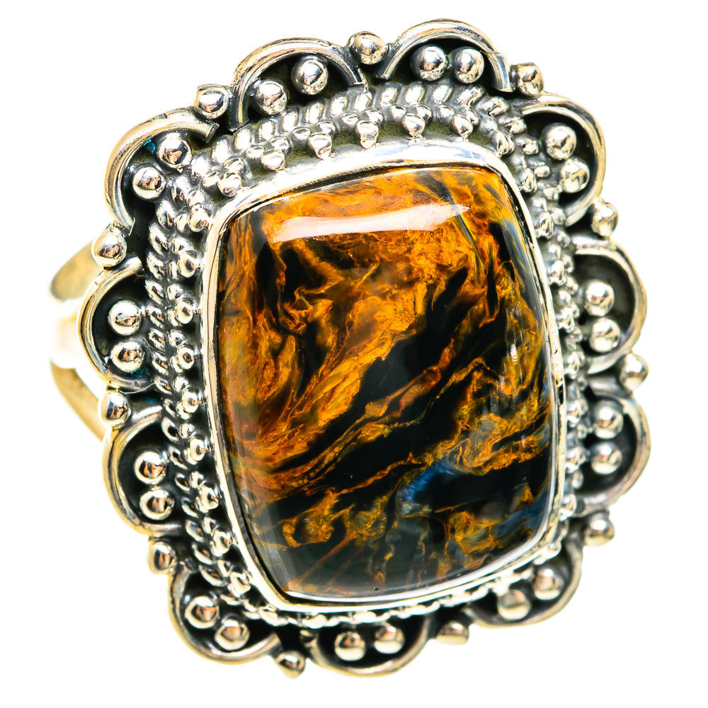 Golden Pietersite Rings handcrafted by Anasilvercos - RING74655