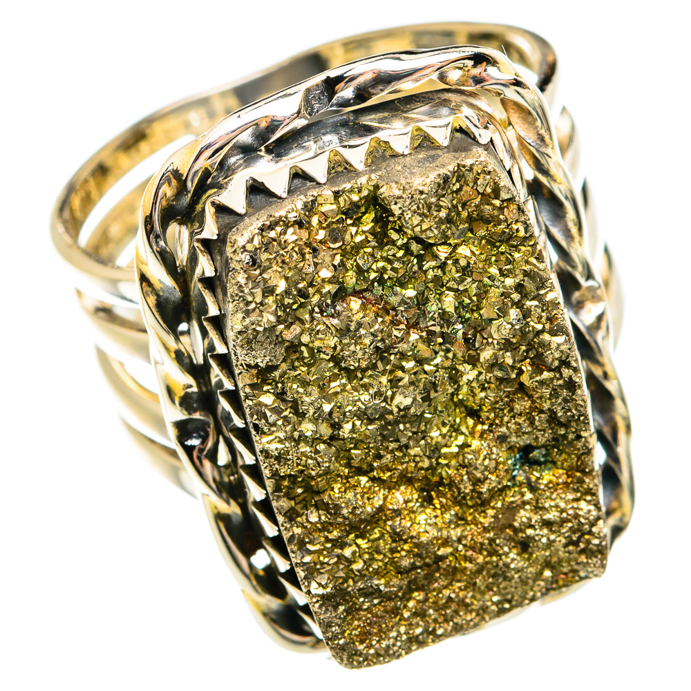 Spectro Pyrite Druzy Rings handcrafted by Anasilvercos - RING74665