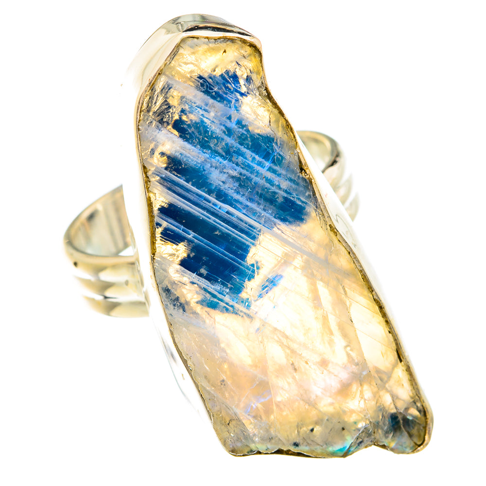 Rainbow Moonstone Rings handcrafted by Anasilvercos - RING74675