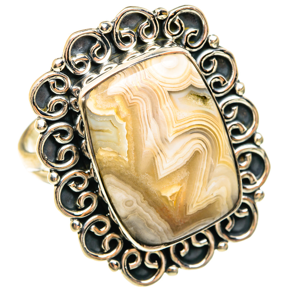 Laguna Lace Agate Rings handcrafted by Anasilvercos - RING74721
